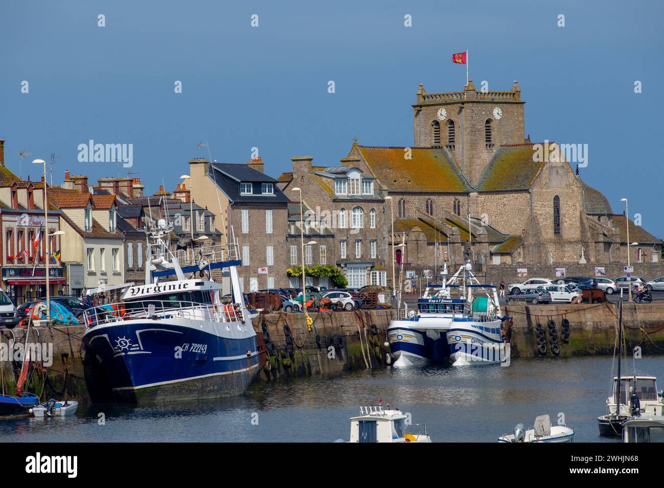 Fischerhafen Barfleur in der Normandie, Frankreich Stockfoto