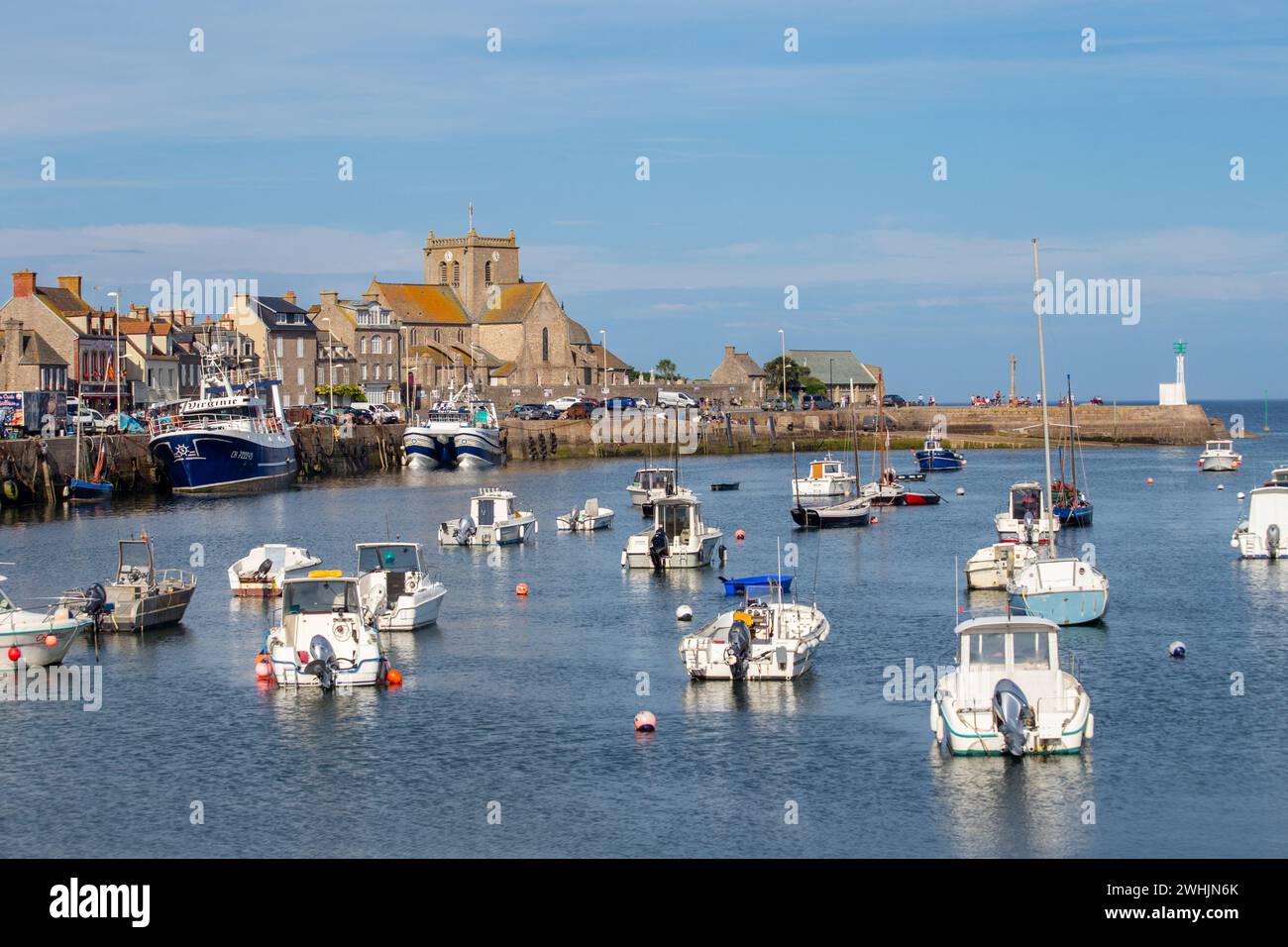 Fischerhafen Barfleur in der Normandie, Frankreich Stockfoto