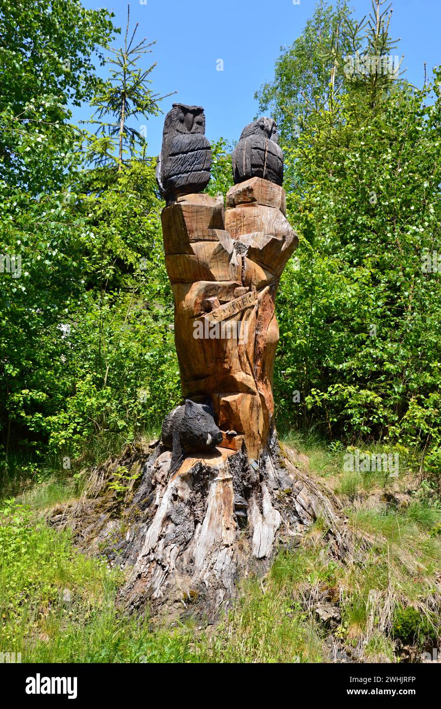 Skulptur im Thüringer Wald in der Stadt Ruhla, Thüringen Stockfoto
