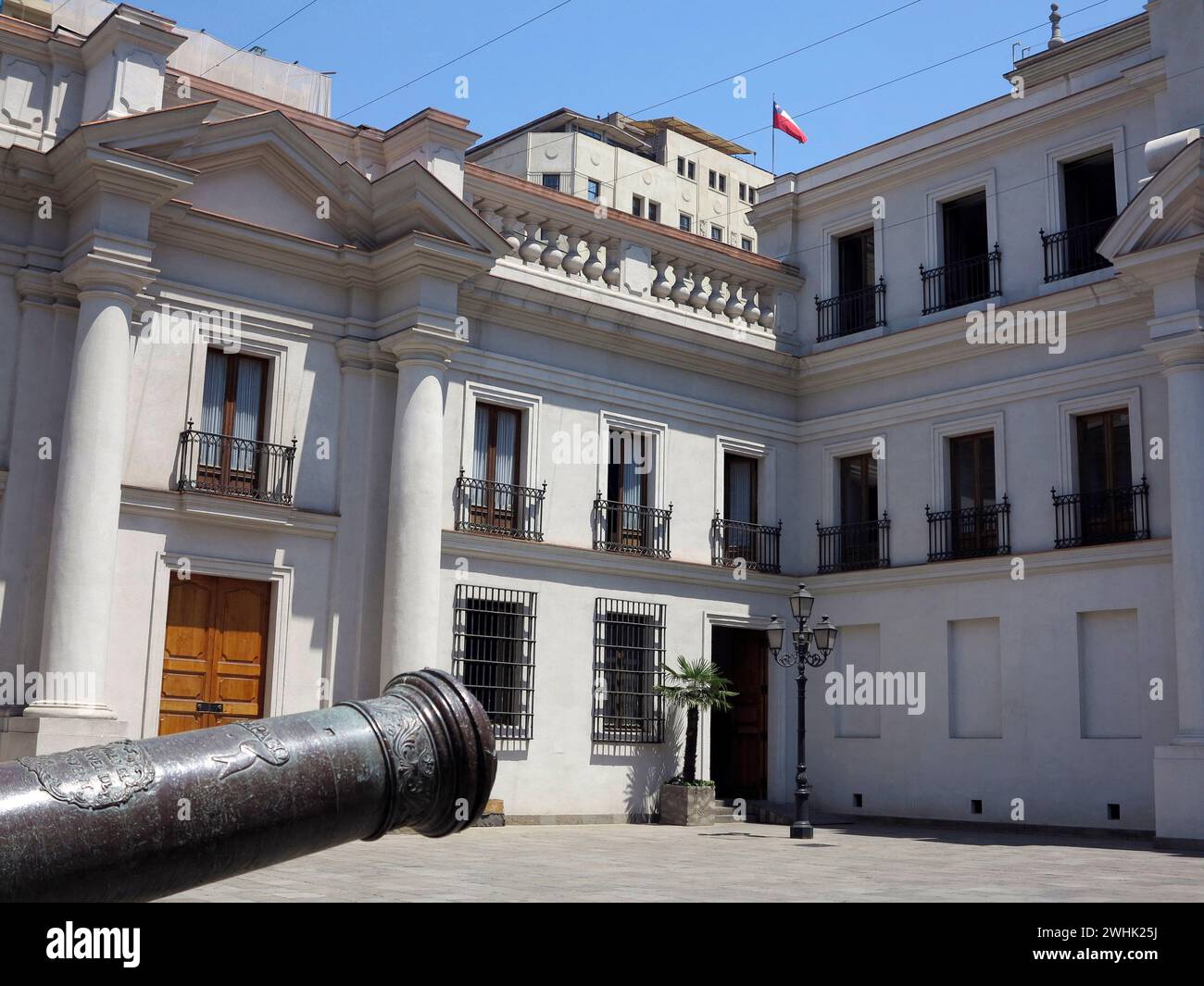 Santiago, Chile - 14. dezember 2013 - Palace la Moneda, Sitz und Wohnsitz des chilenischen Gouverneurs Stockfoto