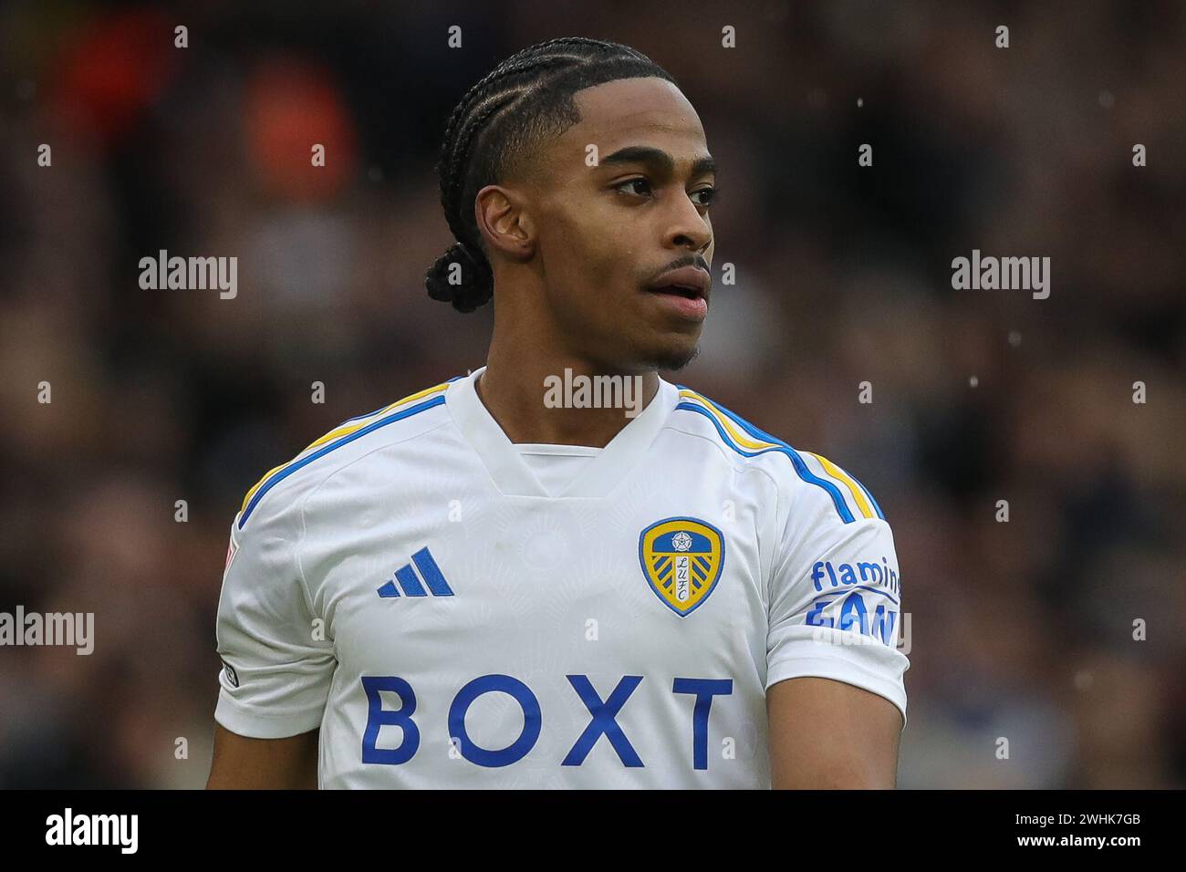 Crysencio Summerville von Leeds United während des Sky Bet Championship Matches Leeds United gegen Rotherham United in Elland Road, Leeds, Vereinigtes Königreich, 10. Februar 2024 (Foto: James Heaton/News Images) Stockfoto