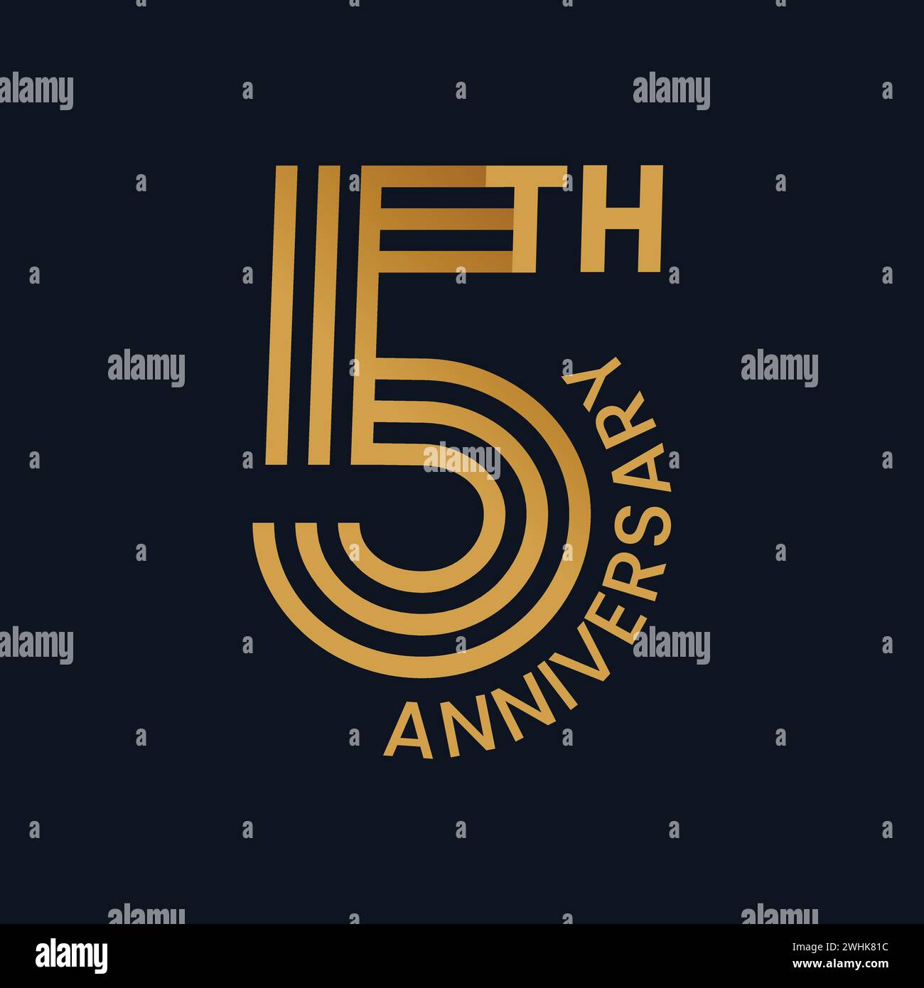 Logo-Design zum 5-jährigen Jubiläum. Logo zum 5. Jahrestag mit Band. Zeichen und Symbol für den Firmengeburtstag oder den Geschäftsgeburtstag. Unternehmensjahr Stock Vektor
