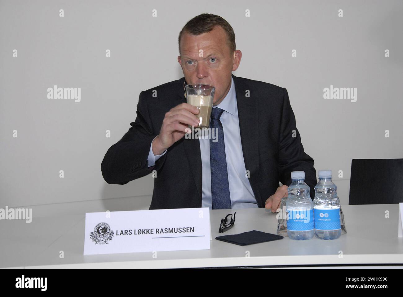 COPENAHGEN /DÄNEMARK 19. Juni 2015  Lars Lokke Rasmussen Opposition und Verleumdungsführer trifft nach Wahlabenden beim Presseessen des National Press Club ein (Foto: Francis Joseph Dean/Deanpictures) Stockfoto