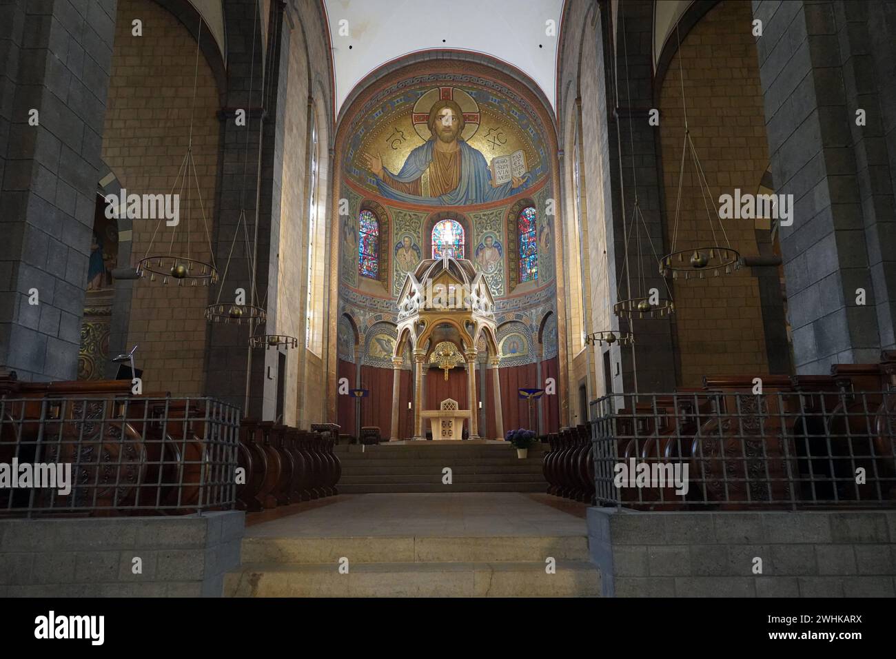 Klosterkirche der Benediktinerabtei Maria Laach Stockfoto