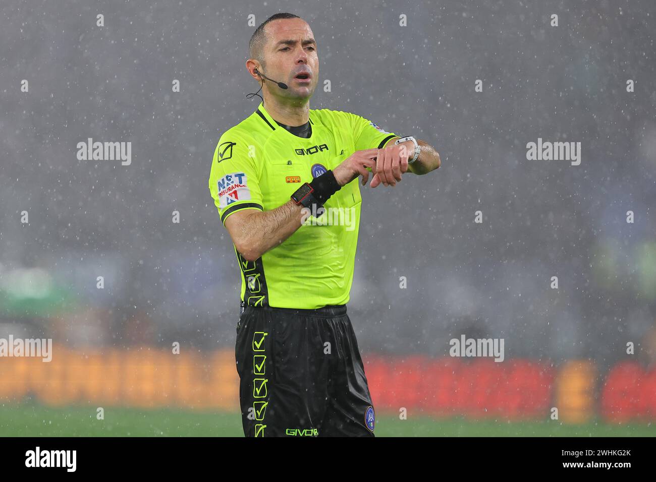 Rom, Italien. Februar 2024. Rom, Italien 10.01.2024: Schiedsrichter Marco Guida während des Fußballspiels der italienischen Serie A TIM 2023-2024 ALS Roma gegen den FC Internazionale Mailand im Olympiastadion in Rom. Quelle: Unabhängige Fotoagentur/Alamy Live News Stockfoto