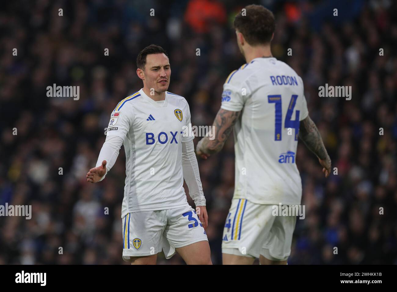 Neuunterzeichnung Connor Roberts von Leeds United während des Sky Bet Championship Matches Leeds United gegen Rotherham United in Elland Road, Leeds, Großbritannien, 10. Februar 2024 (Foto: James Heaton/News Images) Stockfoto