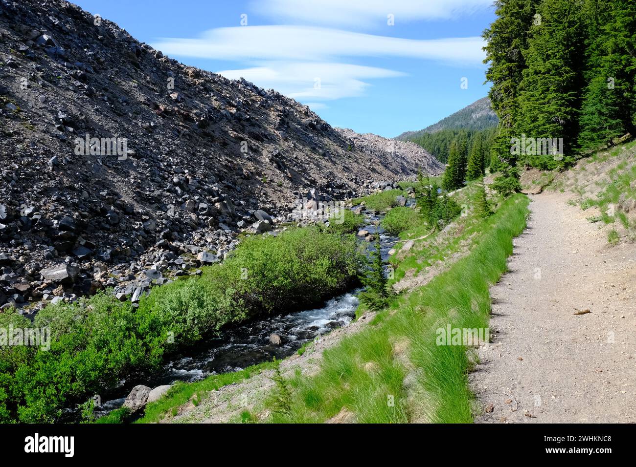 Das ist eine Fotoserie, die ich in der Three Sisters Wilderness Area aufgenommen habe, Teil des Deschutes/Willamette National Forest in Zentral-Oregon. Stockfoto