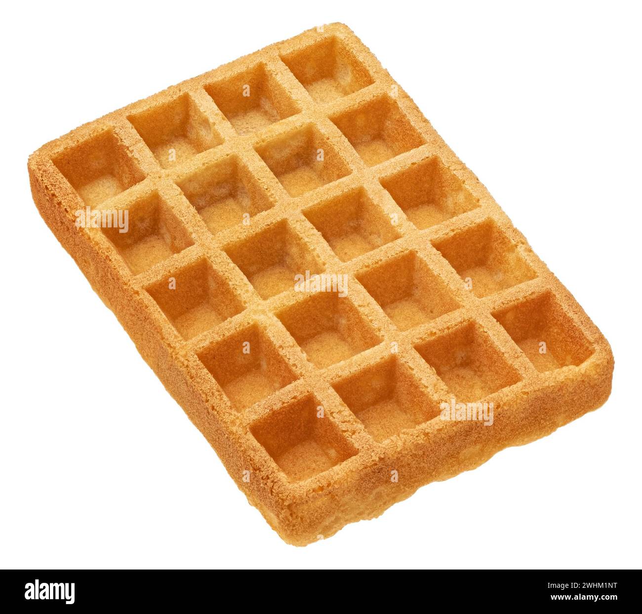 Belgische Waffel isoliert auf weißem Hintergrund Stockfoto