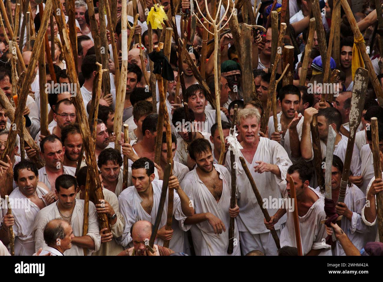 Moros y cristianos. PollenÃ Sierra de Tramuntana.Mallorca.Islas Baleares. EspaÃ±a. Stockfoto