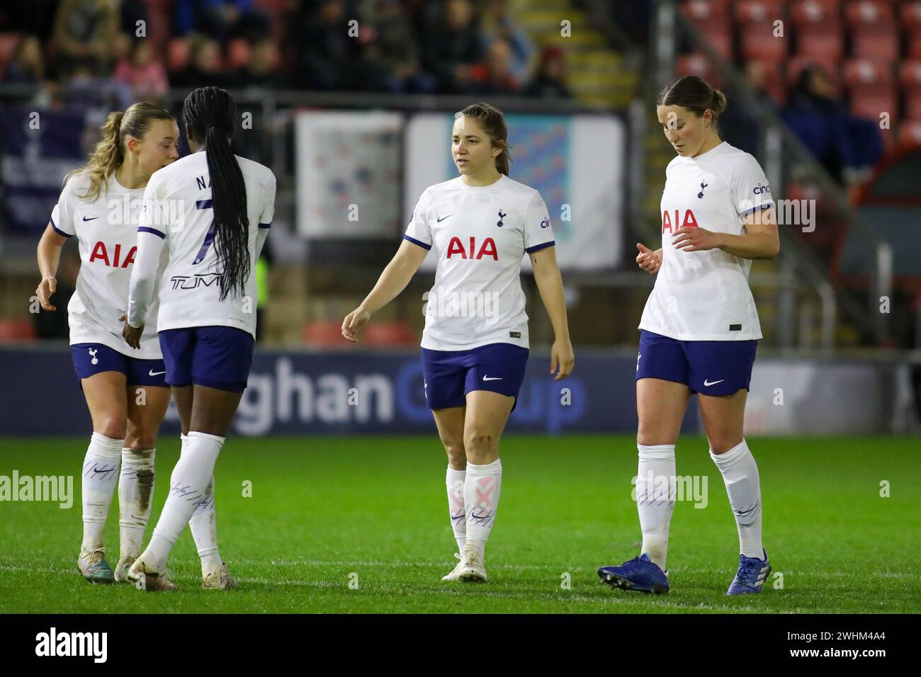 London, England. Februar 2024. Trikot Graham und Amy Turner von Tottenham Hotspur während des FA Cup-Spiels der Frauen zwischen Tottenham Hotspur und Charlton Athletic in der Brisbane Road. Quelle: Alexander Canillas/Alamy Live News Stockfoto