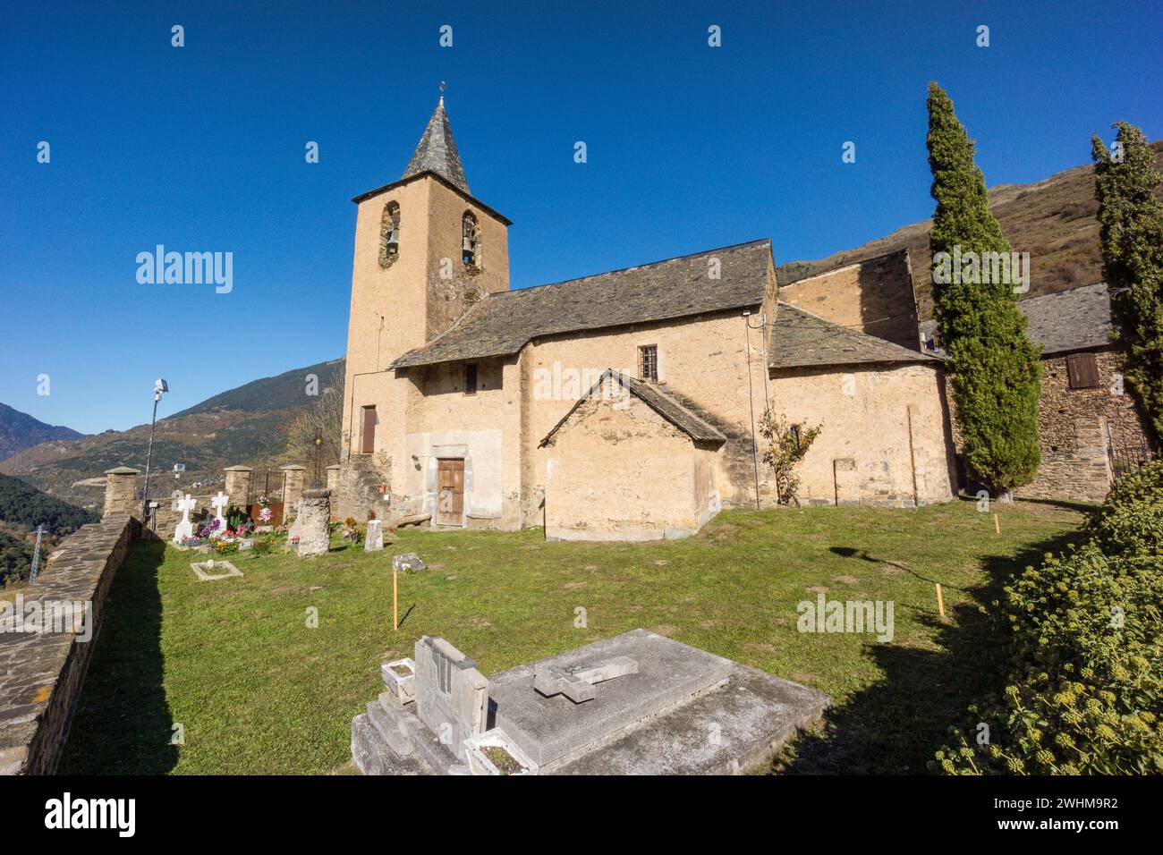 Kirche Sant Peir de Betlan Stockfoto