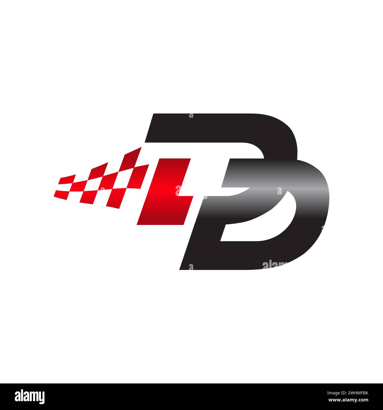 D-Letter-Logo mit gekreuzter Flagge und modernem Logo.EPS 10 Stock Vektor