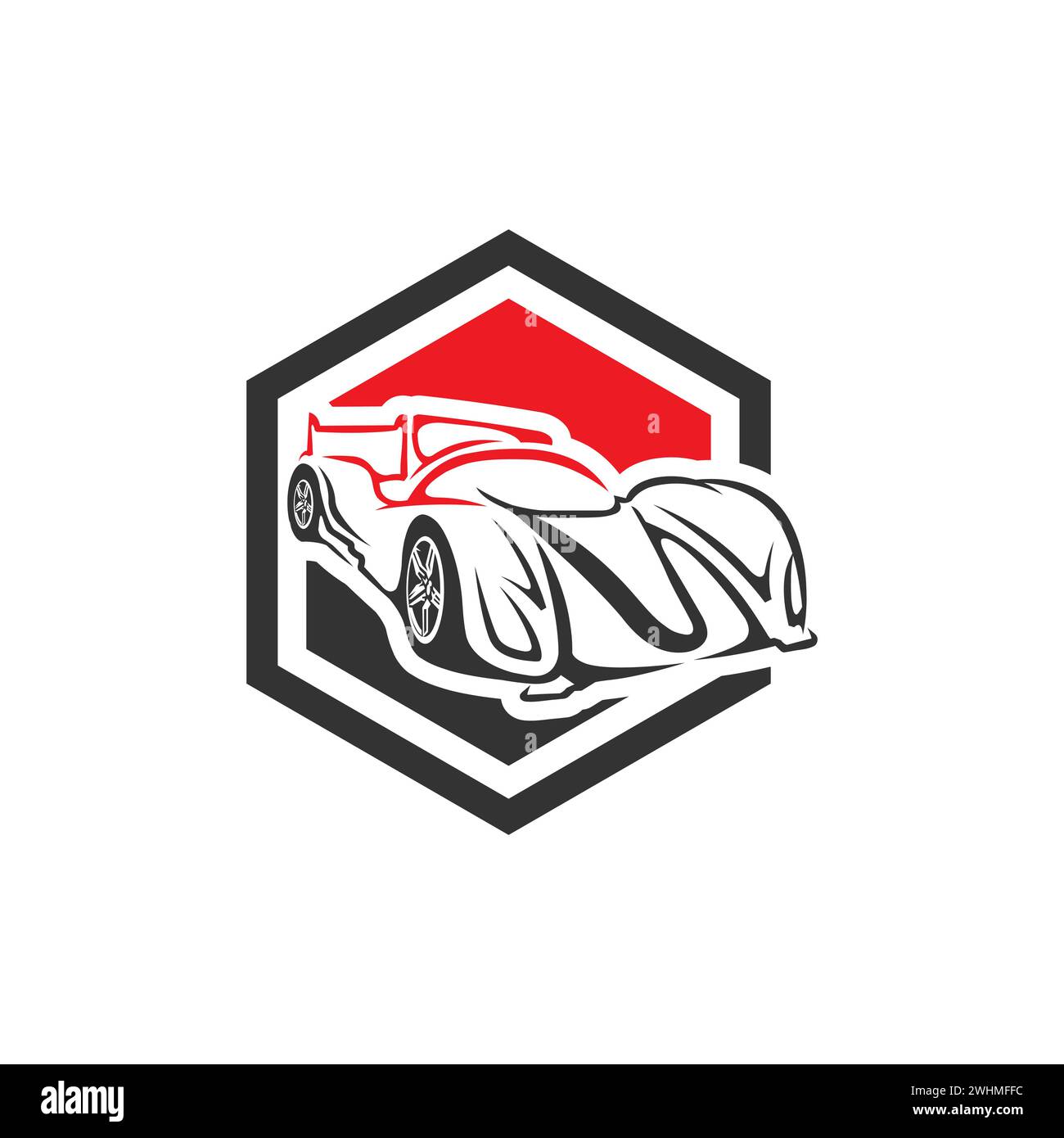 Logo-Symbol für Sportwagen. Embleme des Kfz-Händlerbetriebs.EPS 10 Stock Vektor