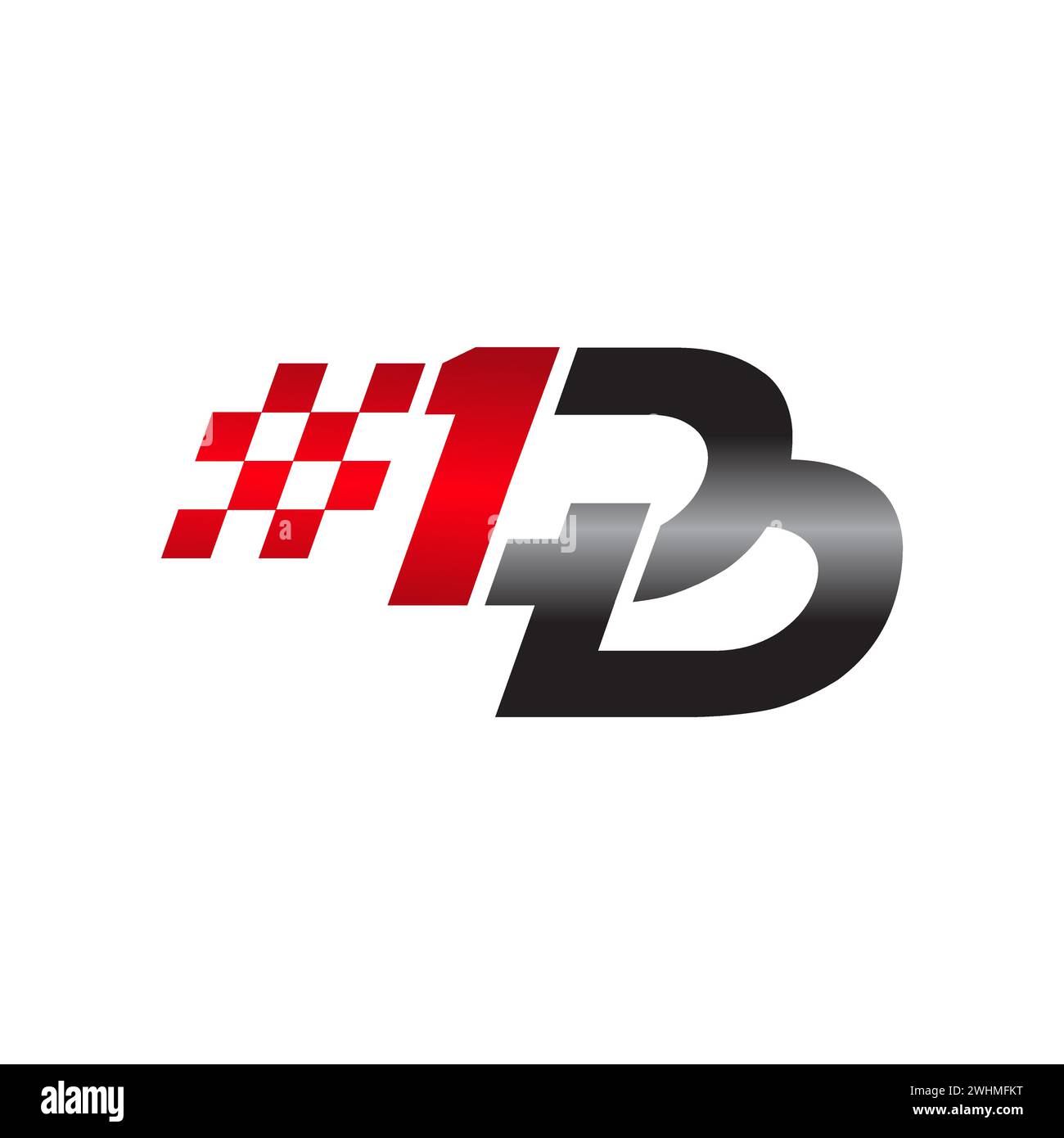 D-Letter-Logo mit gekreuzter Flagge und modernem Logo.EPS 10 Stock Vektor
