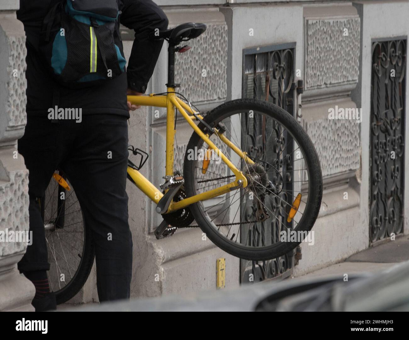 Fahrraddiebstahl, Fahrradklauen Stockfoto