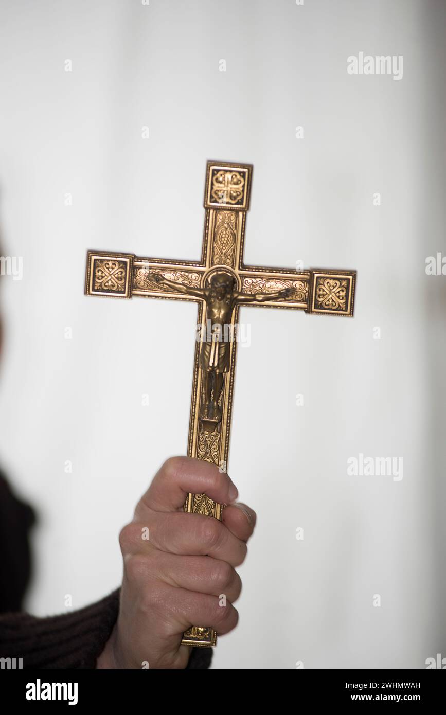 Christliches Kreuz oder Kruzifix, Symbol des Todes Jesu Stockfoto