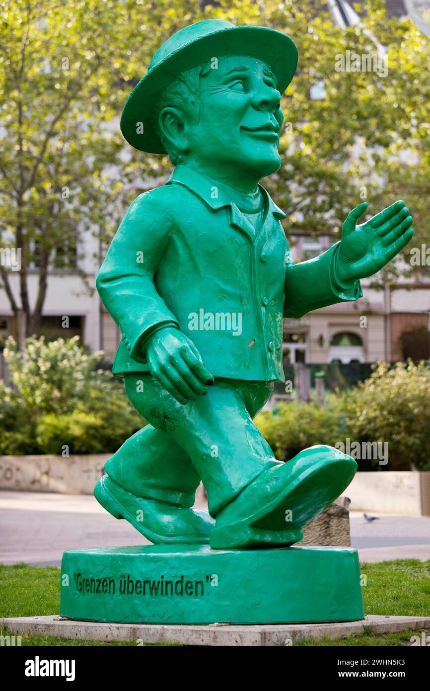 Unity Maennchen, 25 Jahre Deutsche Einheit - Art Installation Borders Overcoming, Wiesbaden, Deutschland Stockfoto