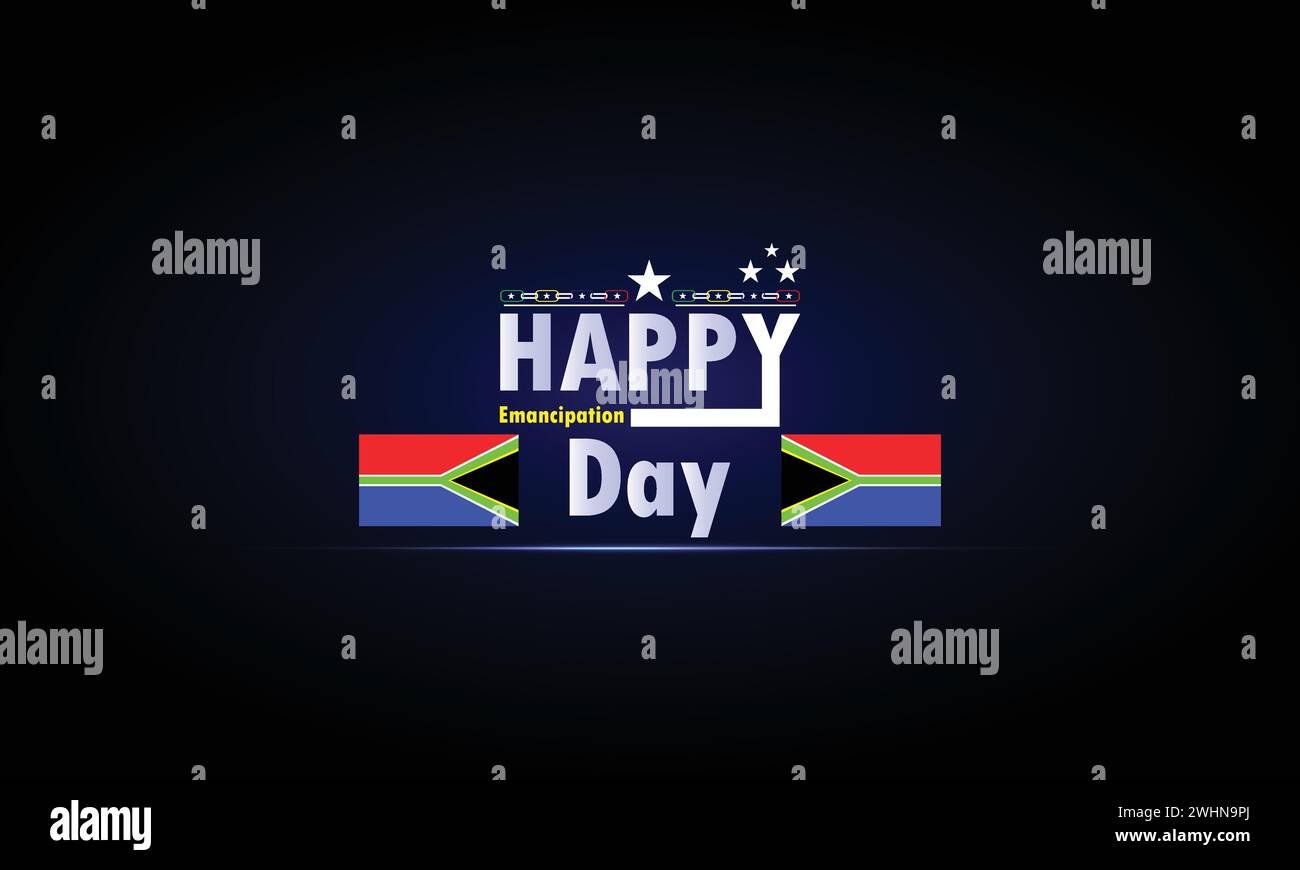 Hintergrundbilder und Hintergründe zum Happy Emancipation Day, die Sie herunterladen und auf Ihrem Smartphone, Tablet oder Computer verwenden können. Stock Vektor