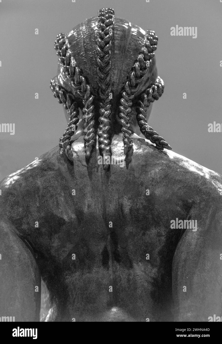 Simone Leigh verglaste Steinzeug-, Stahl- und Raffiaskulpturen im Baltimore Museum of Art mit dem Titel „Meredith“ afroamerikanische Neuinterpretation von Edgar Stockfoto