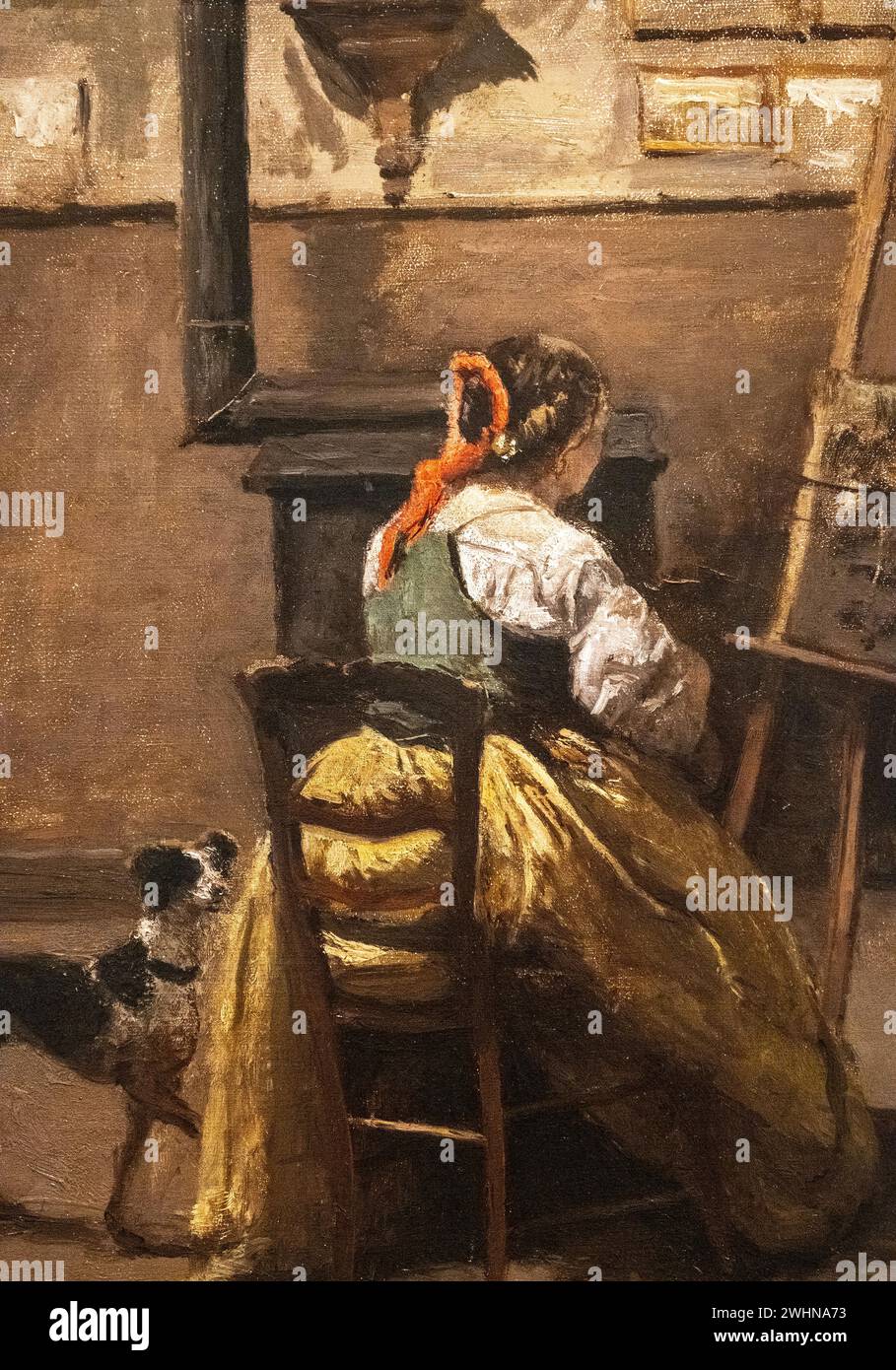 Jean-Baptiste-Camille Corot 1865-1870 Ölgemälde auf Holztafel „The Artist's Studio“ im Baltimore Museum of Art Stockfoto