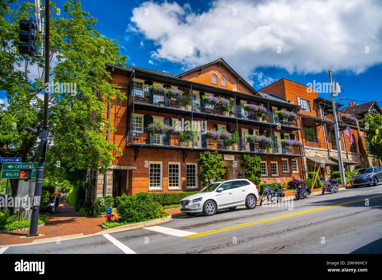 Ein 4-Sterne-Hotel mit einem Weltklasse-Spa in Highlands, North Carolina Stockfoto