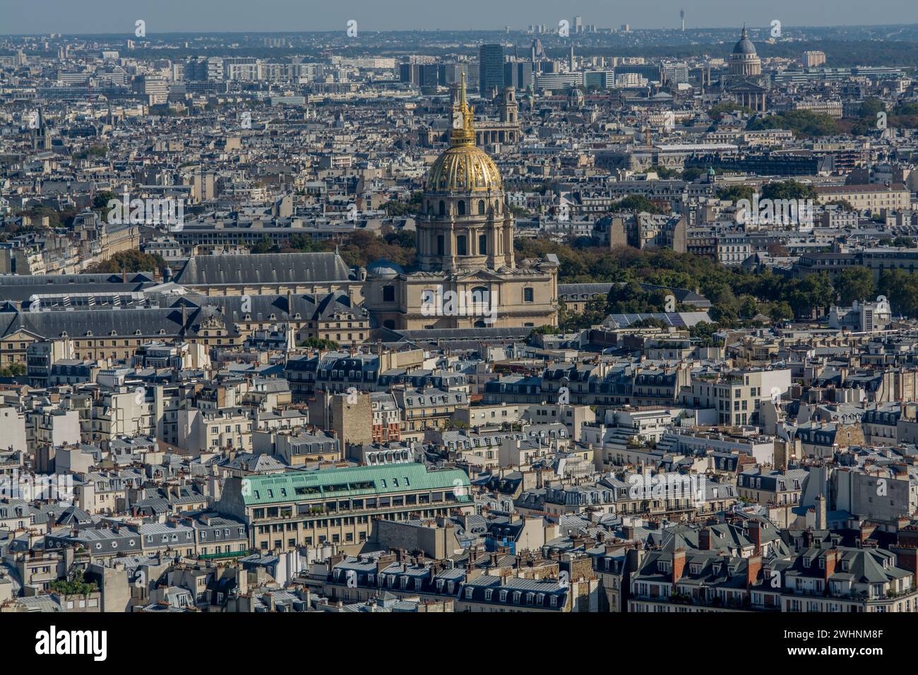 Aus der Vogelperspektive von Les Invalides, Paris Stockfoto