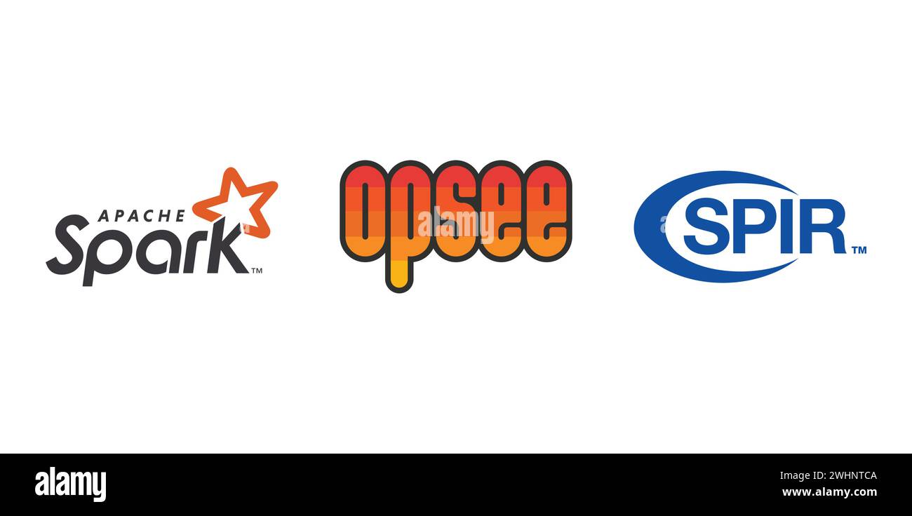 Apache Spark, SPIR, Opsee. Vektor-Editorial-Markensymbol Stock Vektor
