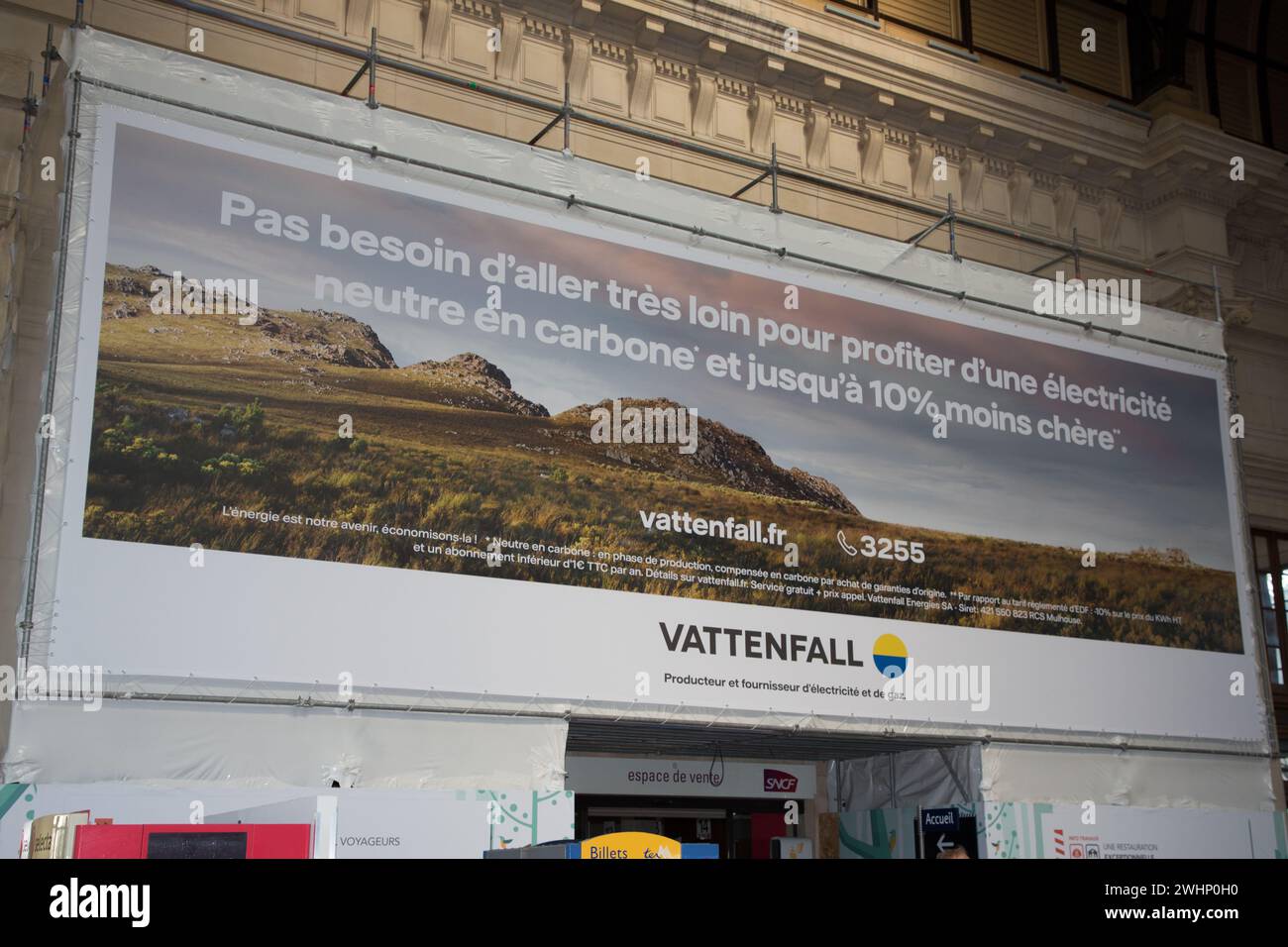 Bordeaux , Frankreich - 02 10 2024 : Vattenfall schwedisches Stromunternehmen im Besitz der schwedischen Regierung Schwedenunternehmen erzeugt Strom in verschiedenen Ländern i Stockfoto
