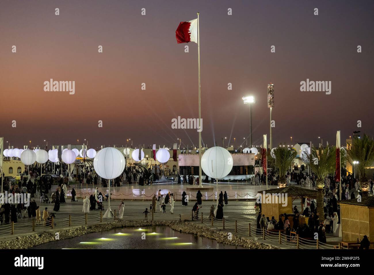 Feier zum Nationalfeiertag in Katar im Darb Al Saai um Salal Doha Stockfoto