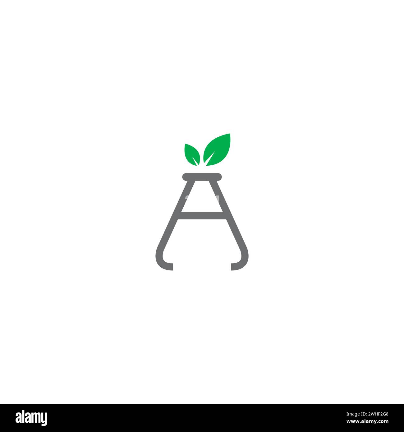Ein Logo für Laborflaschen. Letter A Leaf Logo Stock Vektor