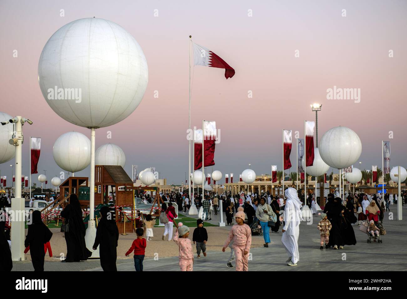 Feier zum Nationalfeiertag in Katar im Darb Al Saai um Salal Doha Stockfoto
