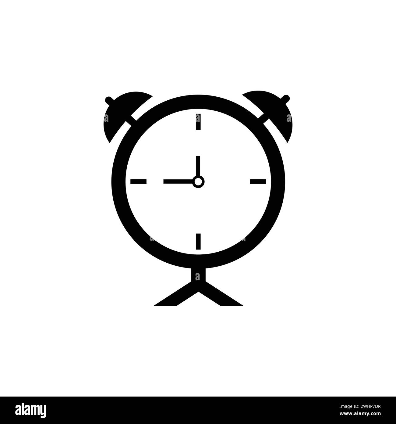 Vektorgrafik des Symbols für den flachen Wecker. Stock Vektor