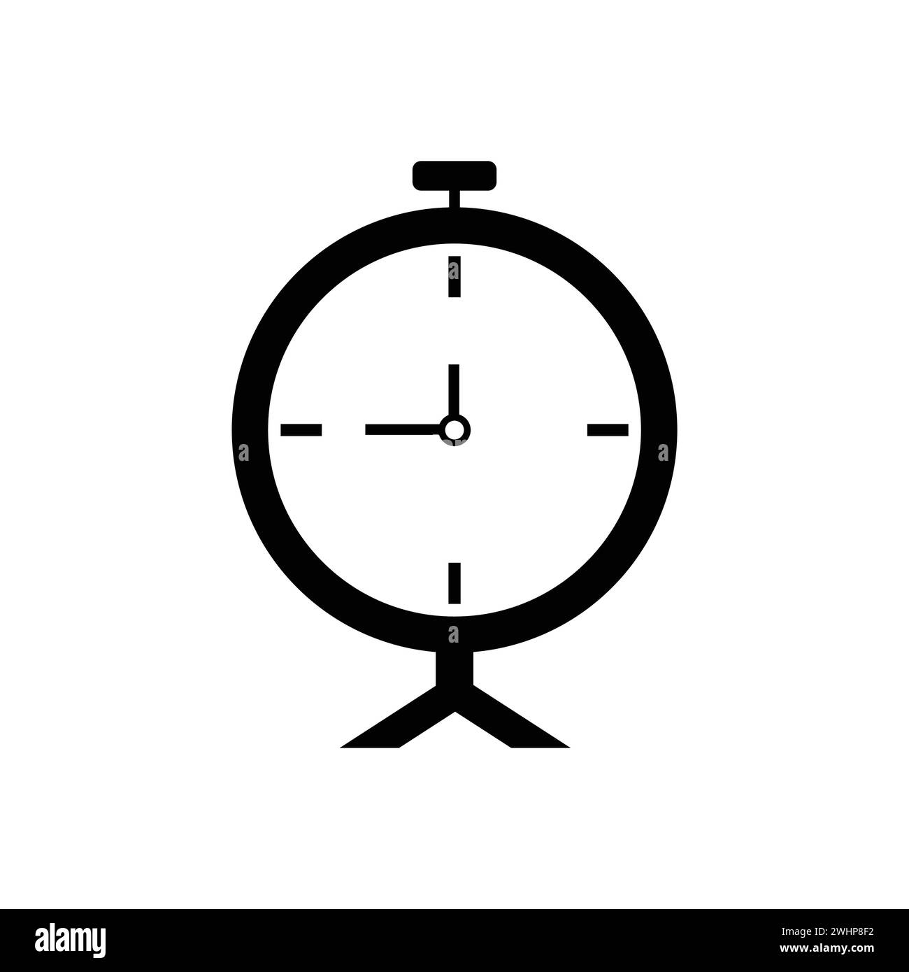 Vektorgrafik des Symbols für den flachen Wecker. Stock Vektor