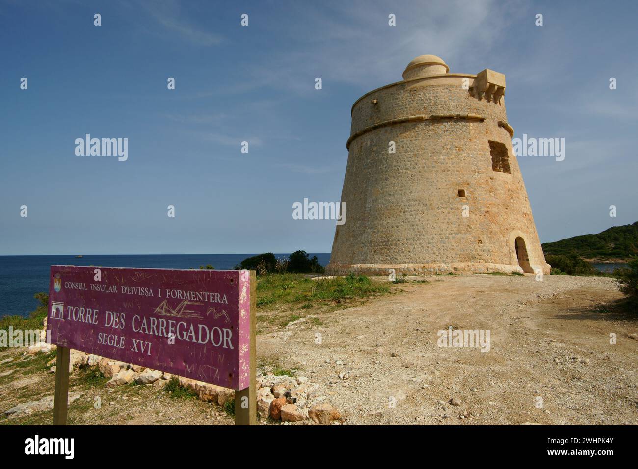 Torre des Carregador de Sa Sal (sXVII).Ibiza.Islas Pitiusas.Baleares.EspaÃ±a. Stockfoto