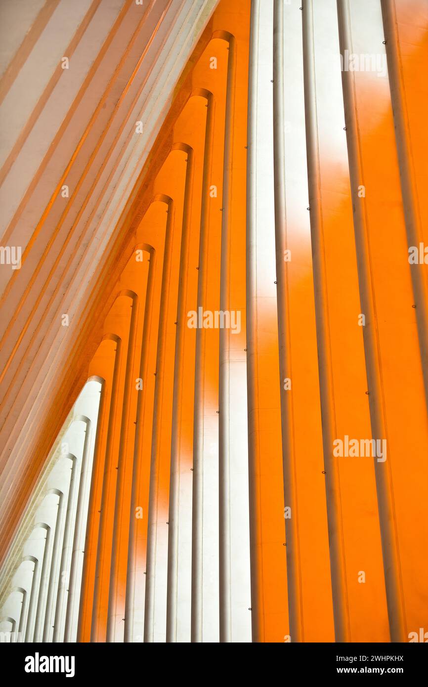 Detail, Bahnhof LiÃ¨ge-Guillemins mit Installation von Daniel Buren, LiÃ¨ge, Belgien, Europa Stockfoto