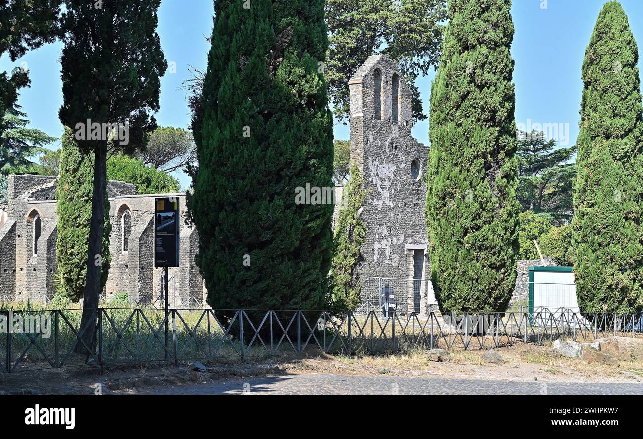 Kirche San Nicola, Ruine in Via Appia Antica, Roma Stockfoto