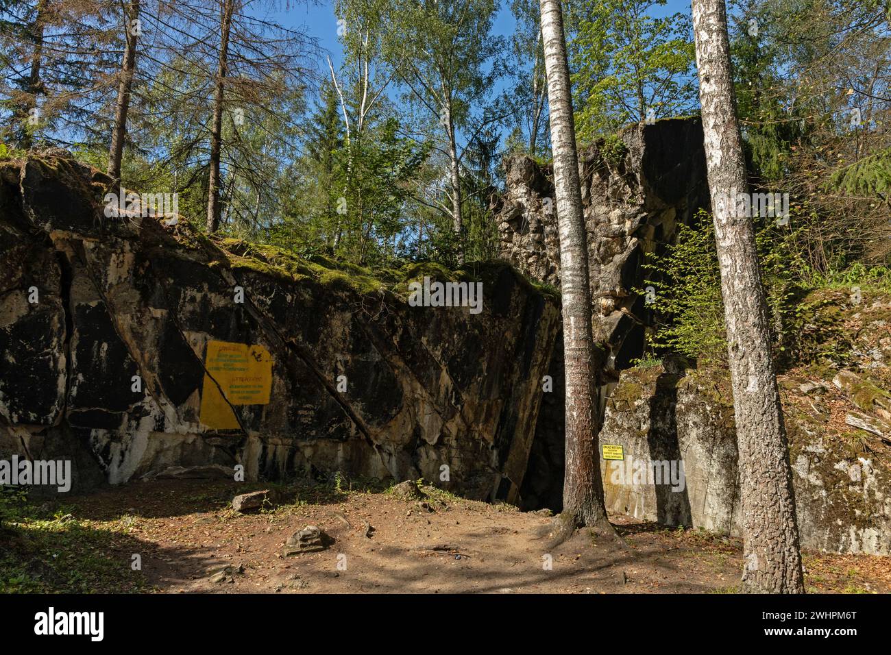 Bunkerruine des Wolfshauses bei KÄ™trzyn in Polen Stockfoto