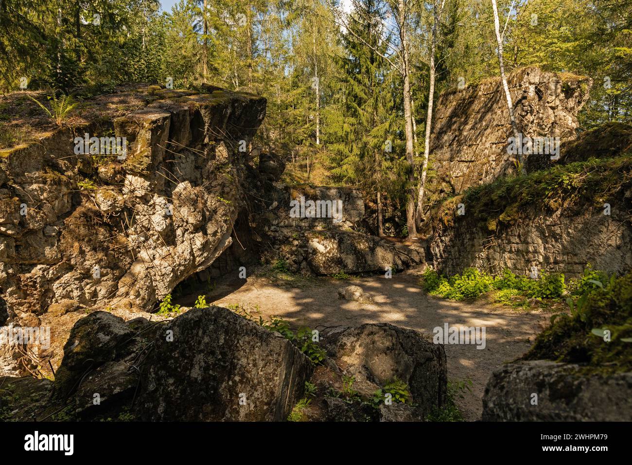 Bunkerruine der Wolfsschanze bei KÄ™trzyn in Polen Stockfoto