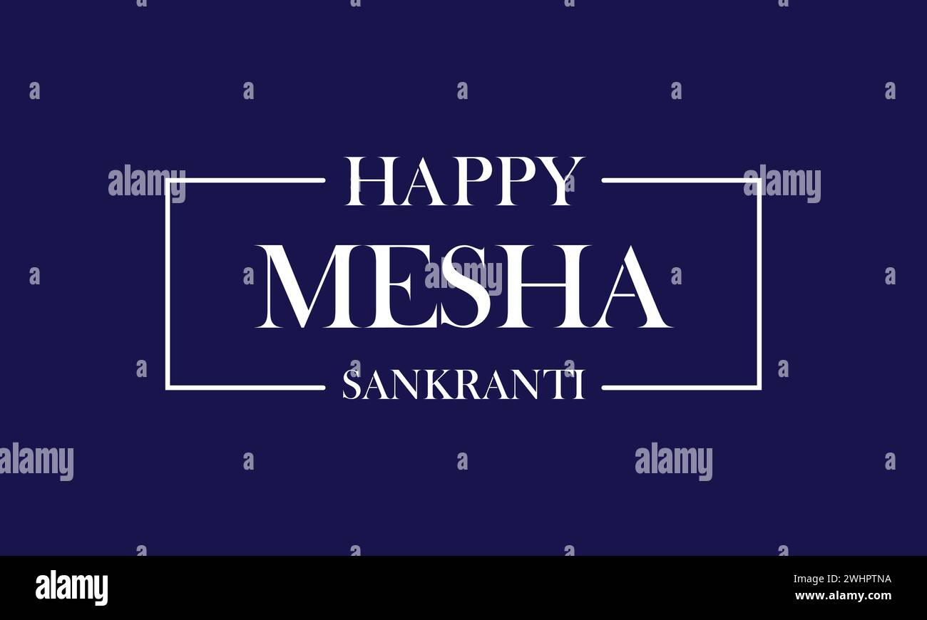 Happy Mesha Sankranti Text Design Stock Vektor