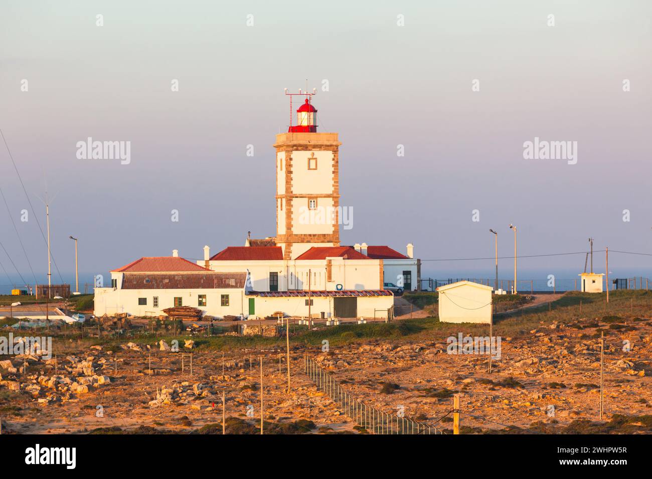 Leuchtturm Cape Carvoeiro in Peniche, Portugal Stockfoto