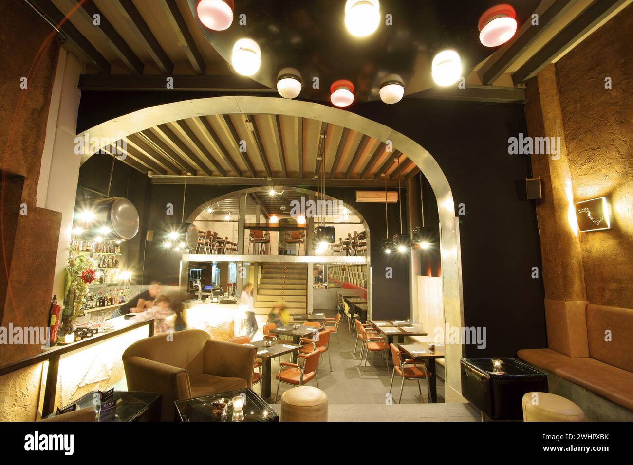 Slow Food Lounge Und Getränke. Palma. Mallorca. Balearen. EspaÃ±a. Stockfoto