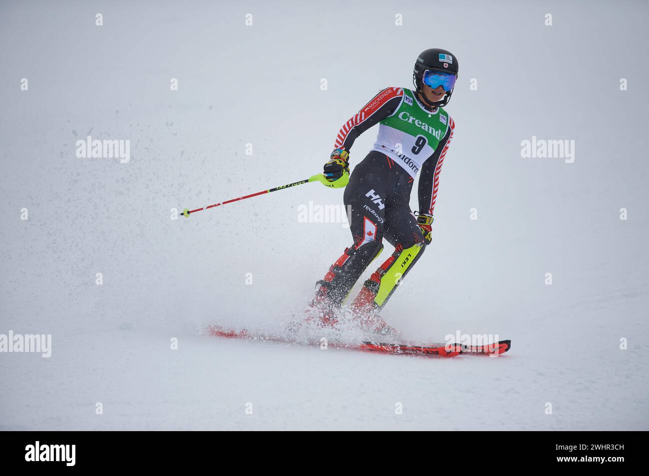 Ali Nullmeyer aus Kanada im Einsatz beim AUDI FIS Ski World Cup 2023/2024, 9. Damen-Riesenslalom am 11. Februar 2024 im Avet (Soldeu, AUDI FI Stockfoto