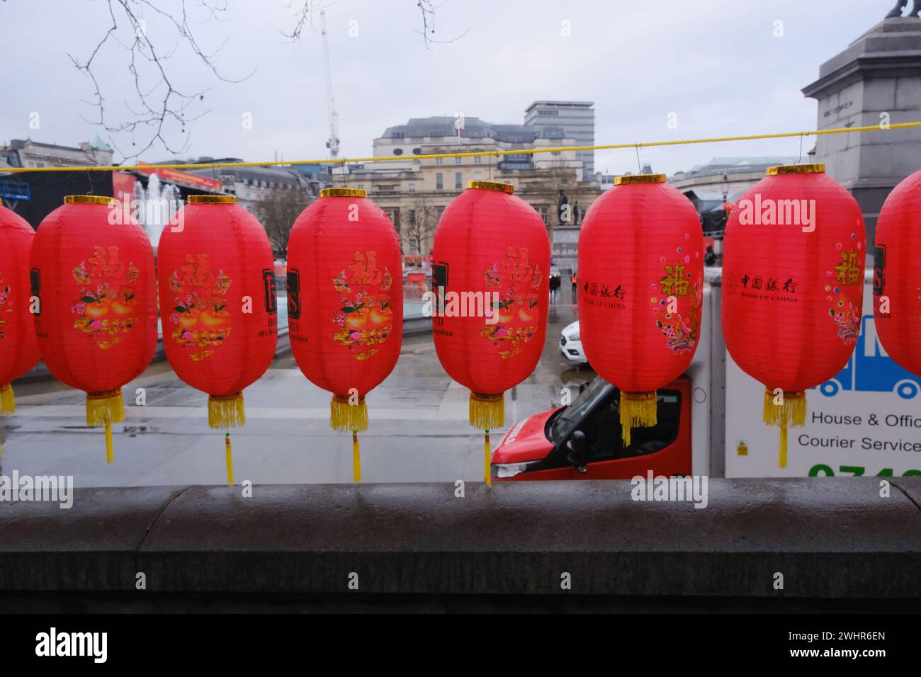 London, Großbritannien. Februar 2024. Chinesisches Neujahr: Jahr des Drachen. Lunar Silvester Parade in Chinatown. Quelle: Matthew Chattle/Alamy Live News Stockfoto