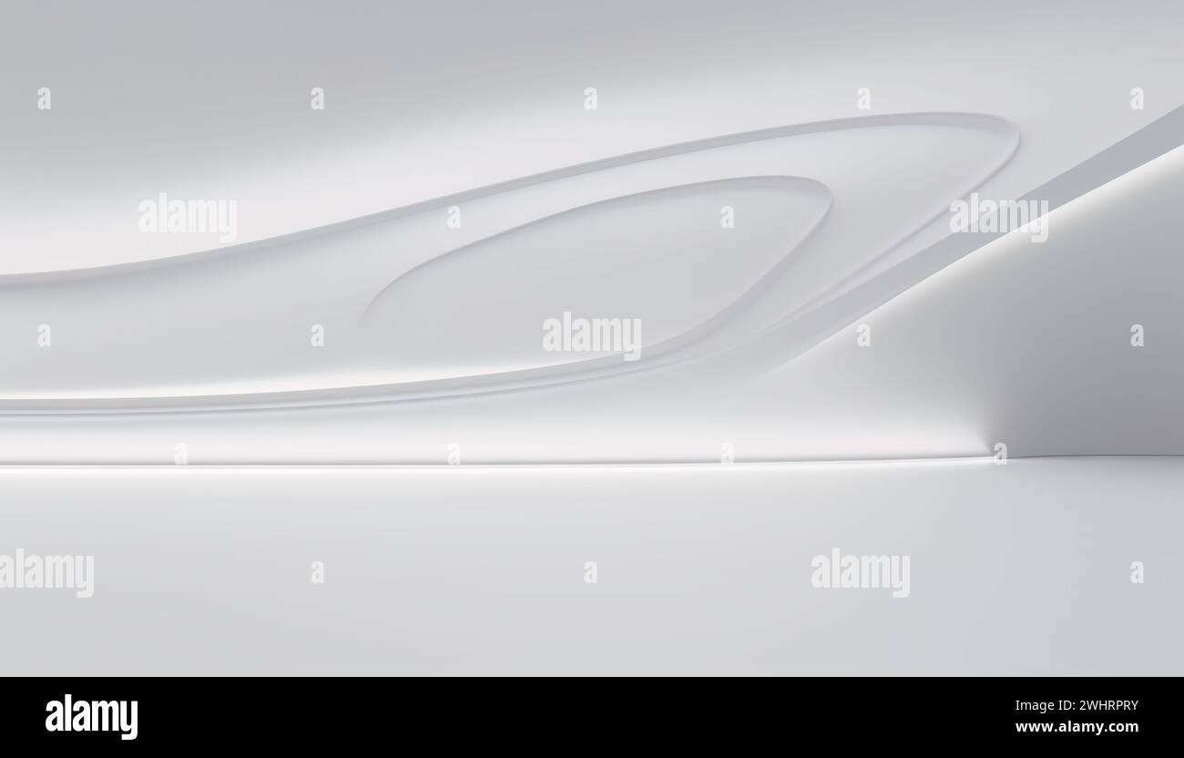 Weißer 3D-Innenhintergrund Stockfoto