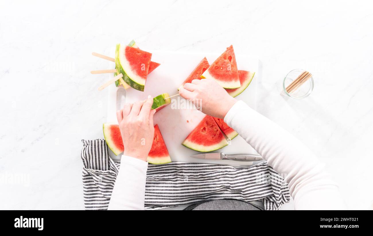 Chili Limette Wassermelone knallt Stockfoto