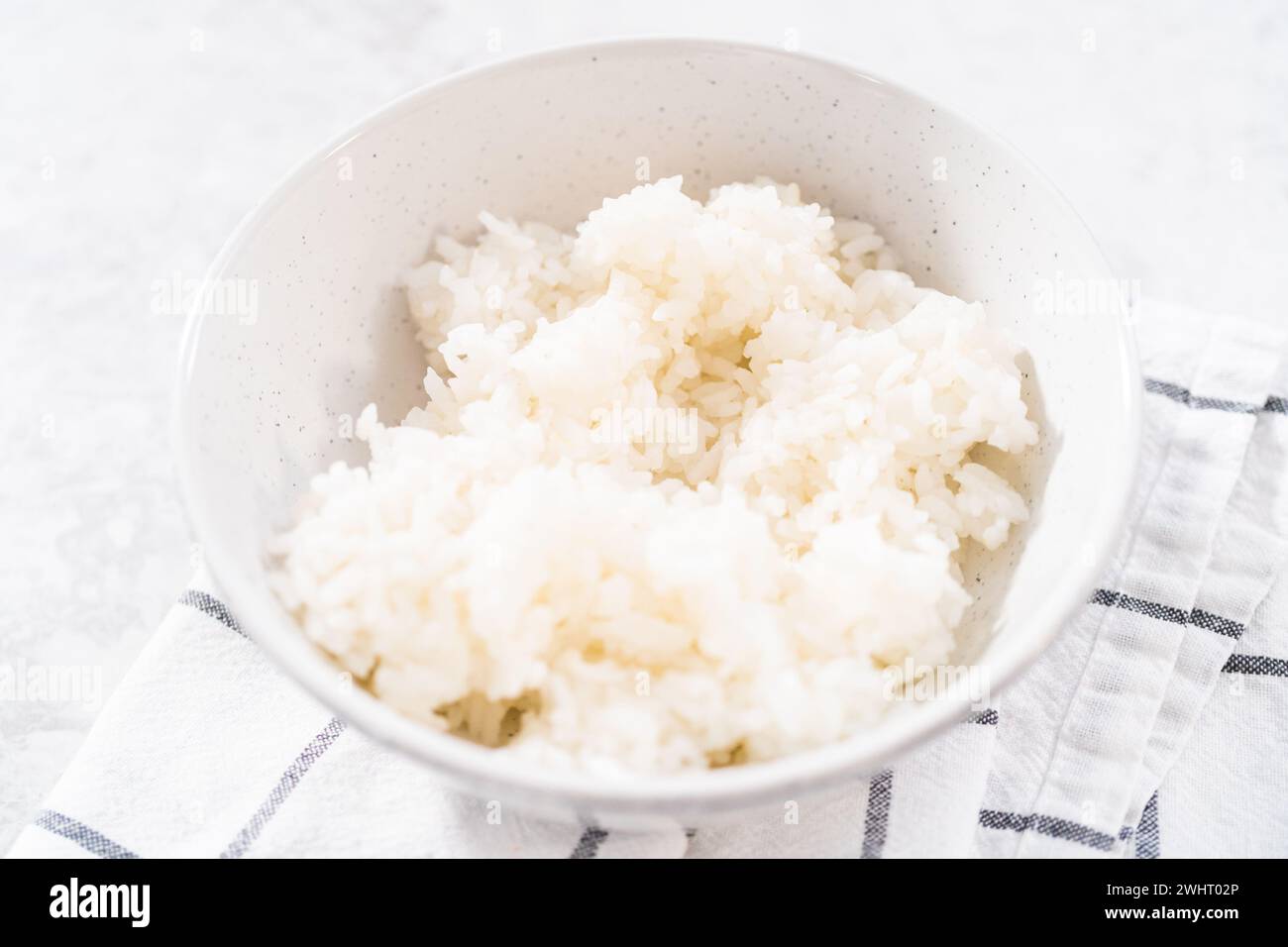 Kochen von Reis Stockfoto