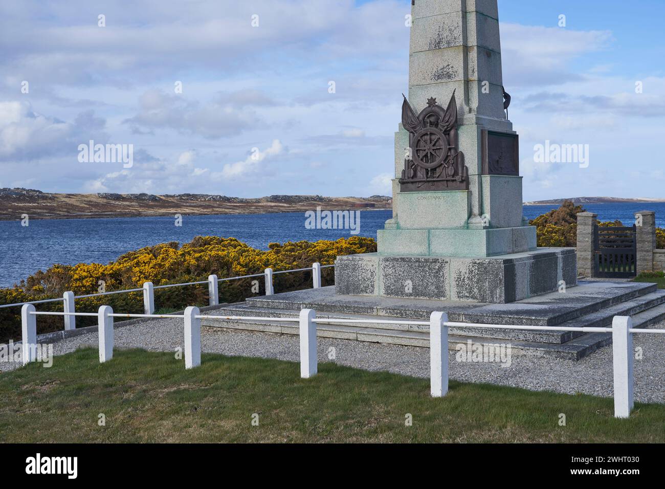 Gedenkstätte in Stanley, der Hauptstadt der Falklandinseln, für die Seeschlacht des Ersten Weltkriegs, die am 8. Dezember 1914 zwischen Großbritannien und Deutschland ausgetragen wurde Stockfoto