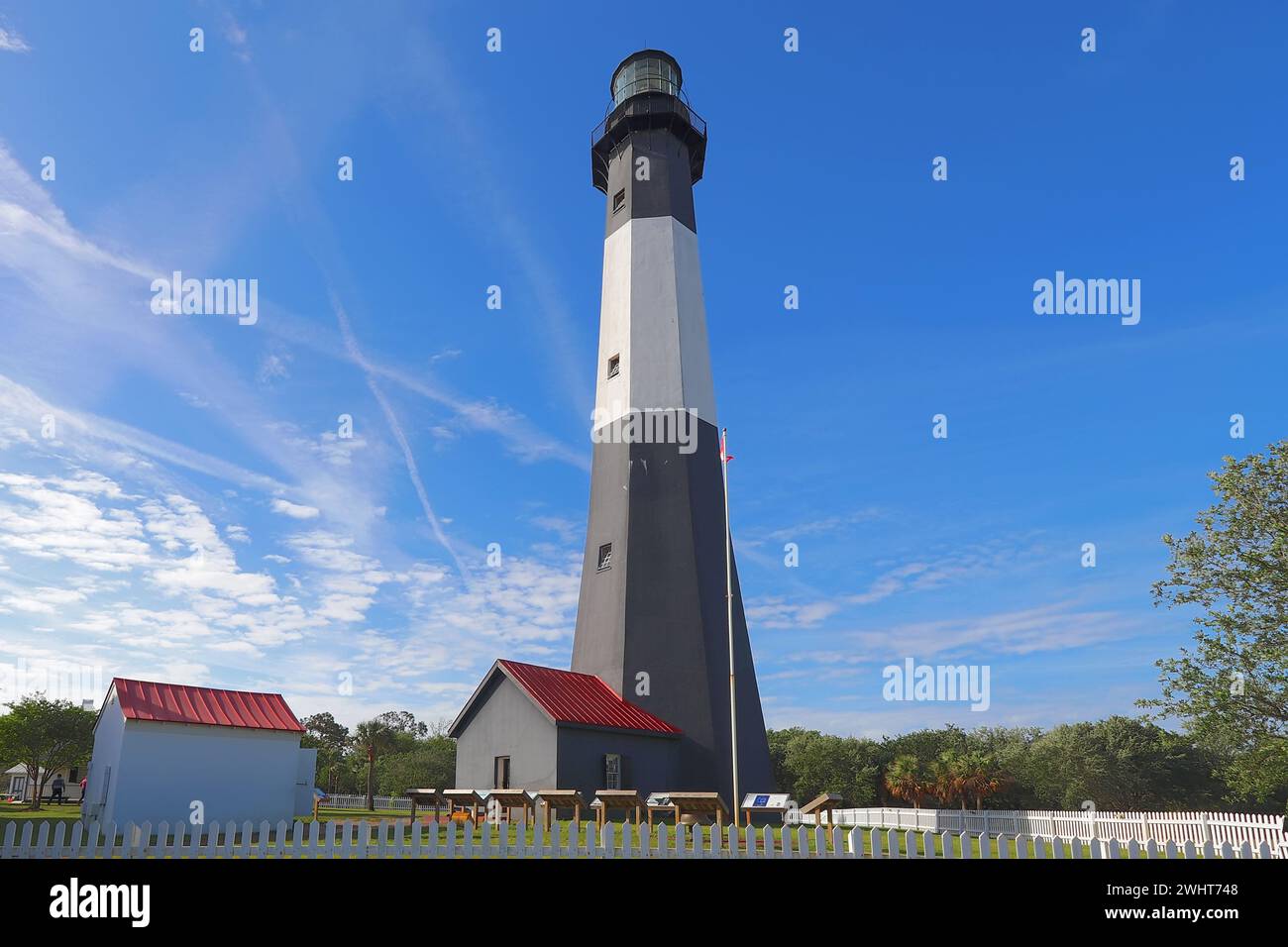 Die Tybee Island Light Station in der Nähe des Savannah River, Georgia Stockfoto