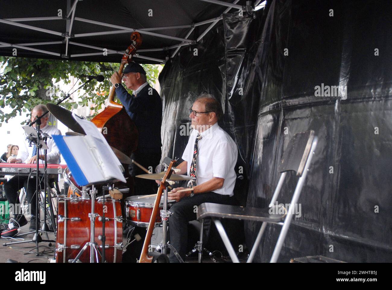 03 Juli 2023/ Blue monday Jazbad spielt beim Copenhagen jazzfestival 2023 bei Hojbro mplads in Kopenhagen Denamrk Photo.Francis Joseph Dean/Dean Pictures Stockfoto