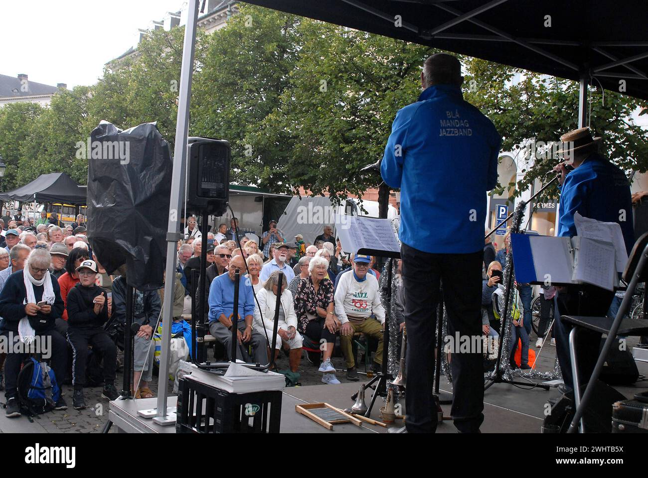 03 Juli 2023/ Blue monday Jazbad spielt beim Copenhagen jazzfestival 2023 bei Hojbro mplads in Kopenhagen Denamrk Photo.Francis Joseph Dean/Dean Pictures Stockfoto